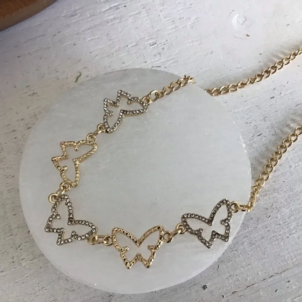 Swarovski Crystal Open Butterfly Necklace. - Picture 4 of 6